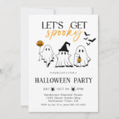 Laten we Spooky Ghost Halloween Party krijgen Kaart (Voorkant)