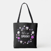 Laten we Spooky Ghost Modern Monogram Halloween kr Tote Bag (Achterkant)