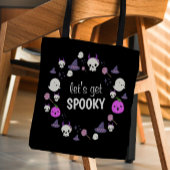 Laten we Spooky Ghost Modern Monogram Halloween kr Tote Bag