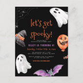 Laten we Spooky halen! Halloween Black Birthday Pa Briefkaart (Voorkant)