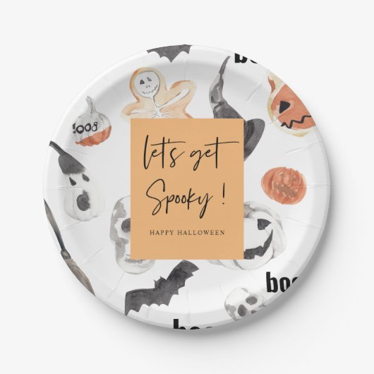 Laten we Spooky halen | Halloween-partij Papieren Bordje (Voorkant)
