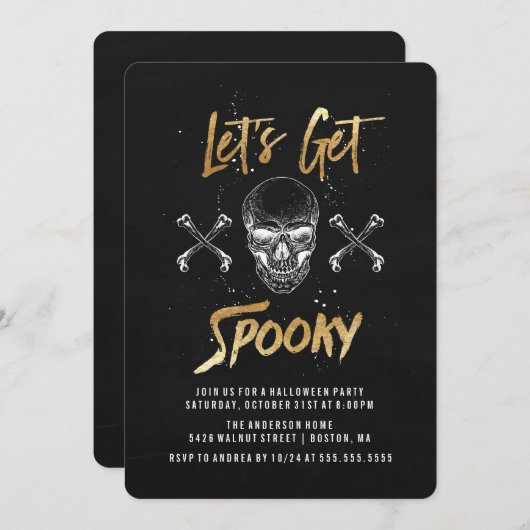 Laten we Spooky halen | Uitnodiging van de Hallowe (Voorkant / Achterkant)