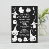 Laten we Spooky Halloween Costume Party halen Kaart (Staand voorkant)