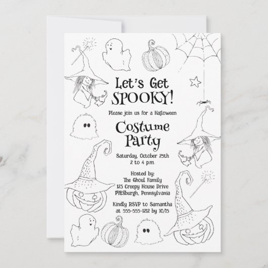 Laten we Spooky Halloween Costume Party halen Kaart (Voorkant)