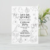 Laten we Spooky Halloween Costume Party halen Kaart (Staand voorkant)