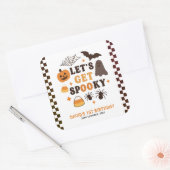 Laten we Spooky Halloween Custom Birthday Vierkante Sticker (Envelop)