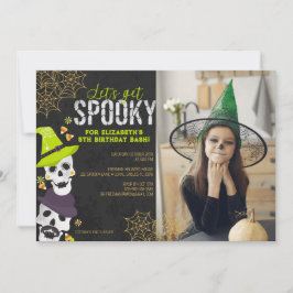 Laten we Spooky Halloween-foto-verjaardagsuitnodig Kaart