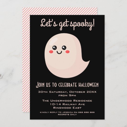 LATEN WE SPOOKY HALLOWEEN PARTIJ KRIJGEN KAART (Voorkant / Achterkant)