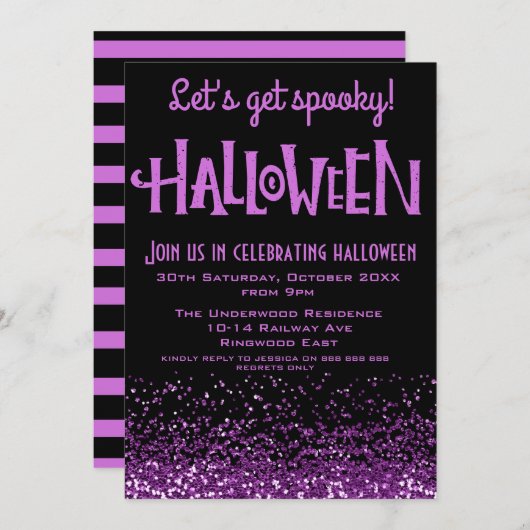 LATEN WE SPOOKY HALLOWEEN PARTIJINVITATIE KRIJGEN KAART (Voorkant / Achterkant)