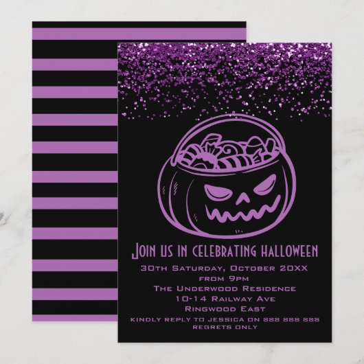 LATEN WE SPOOKY HALLOWEEN PARTIJINVITATIE KRIJGEN KAART (Voorkant / Achterkant)