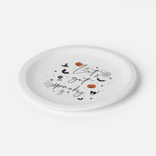 Laten we spooky Halloween Party Bord wit (Gekanteld)