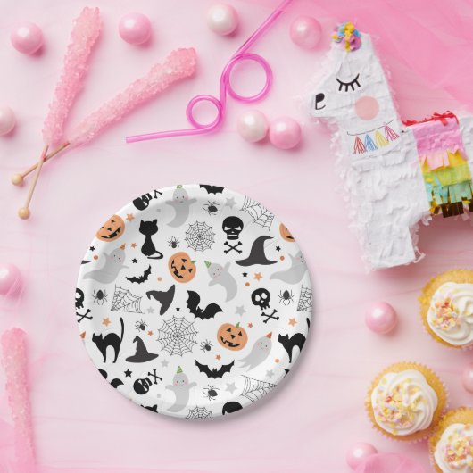 Laten we spooky Halloween Party Bord wit (Feest)