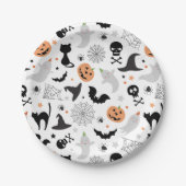 Laten we spooky Halloween Party Bord wit (Voorkant)