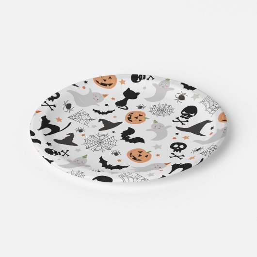 Laten we spooky Halloween Party Bord wit (Gekanteld)