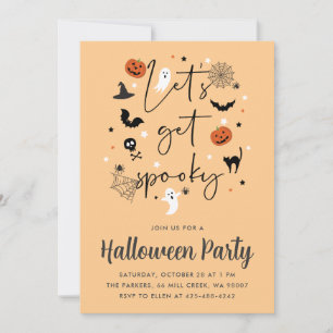 Laten we spooky Halloween Party pompoen nemen Kaart