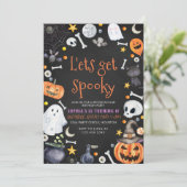 Laten we Spooky Halloween Party Verjaardag krijgen Kaart (Staand voorkant)