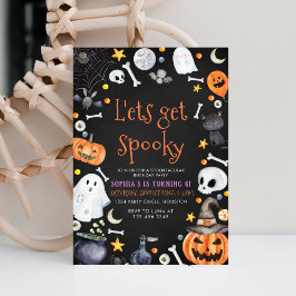 Laten we Spooky Halloween Party Verjaardag krijgen Kaart