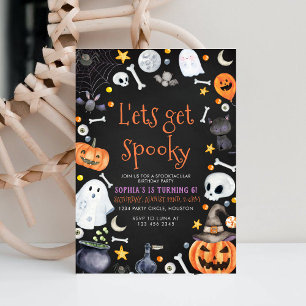 Laten we Spooky Halloween Party Verjaardag krijgen Kaart