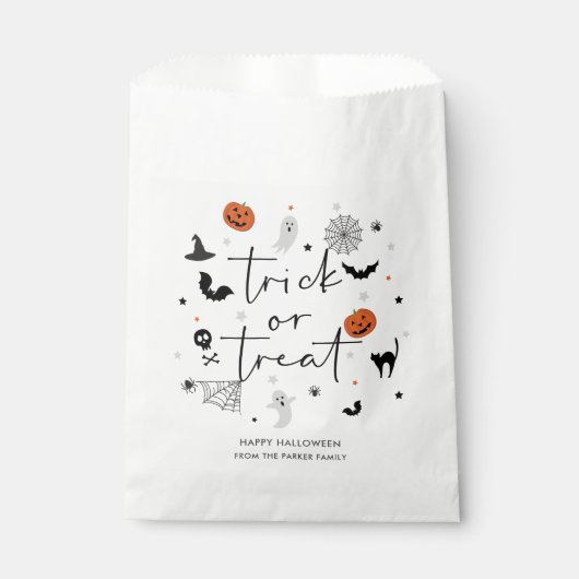 Laten we spooky Halloween Party wit Bedankzakje (Voorkant)