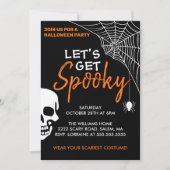 Laten we spooky Halloween Party Zwart krijgen Kaart (Voorkant)
