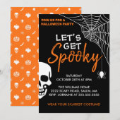 Laten we spooky Halloween Party Zwart krijgen Kaart (Voorkant / Achterkant)