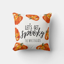 Laten we Spooky Halloween Pumpkin Monogram nemen Kussen