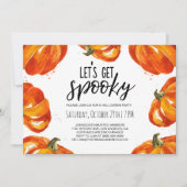 Laten we Spooky Halloween Pumpkin Party halen Kaart (Voorkant)