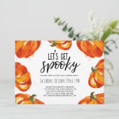 Laten we Spooky Halloween Pumpkin Party halen Kaart (Staand voorkant)