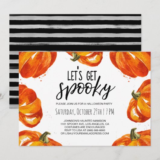 Laten we Spooky Halloween Pumpkin Party halen Kaart (Voorkant / Achterkant)
