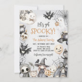 Laten we Spooky Halloween Schattige Ghost Party kr Kaart (Voorkant)