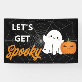 Laten we Spooky Halloween Schattigee Ghost Birthda Spandoek