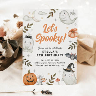 Laten we Spooky Halloween Verjaardag Uitnodiging
