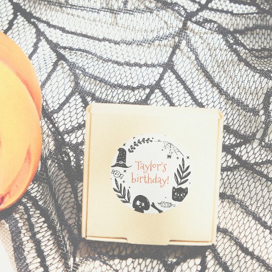 Laten we Spooky Halloween verjaardagsfeestje gunst Ronde Sticker