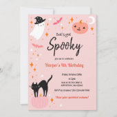 Laten we spooky Halloween verjaardagsfeestje krijg Kaart (Voorkant)