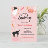 Laten we spooky Halloween verjaardagsfeestje krijg Kaart (Staand voorkant)