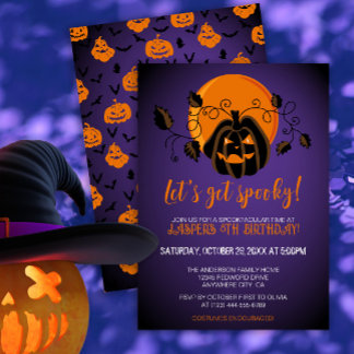 Laten we spooky Halloween verjaardagsfeestje krijg Kaart