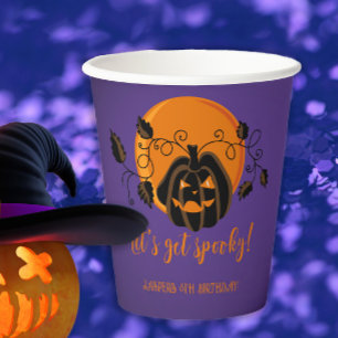 Laten we spooky Halloween verjaardagsfeestje krijg Papieren Bekers