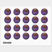 Laten we spooky Halloween verjaardagsfeestje krijg Ronde Sticker (Vel)