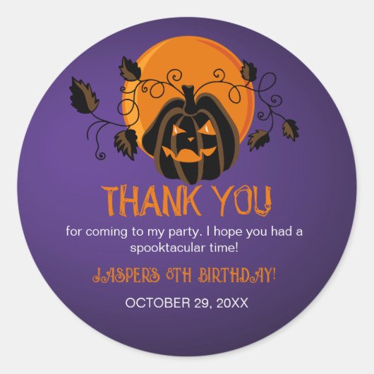 Laten we spooky Halloween verjaardagsfeestje krijg Ronde Sticker (Voorkant)