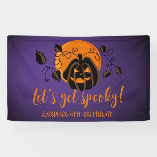 Laten we spooky Halloween verjaardagsfeestje krijg Spandoek (Horizontaal)