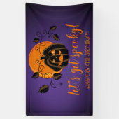Laten we spooky Halloween verjaardagsfeestje krijg Spandoek (Verticaal)