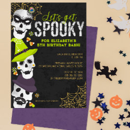 Laten we Spooky Halloween-verjaardagsuitnodiging k Kaart