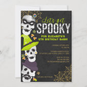 Laten we Spooky Halloween-verjaardagsuitnodiging k Kaart (Voorkant)