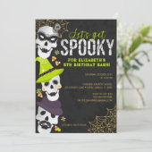 Laten we Spooky Halloween-verjaardagsuitnodiging k Kaart (Staand voorkant)