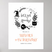 Laten we Spooky Halloween verjaardagswelkomstbord Poster (Voorkant)