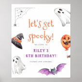 Laten we Spooky Halloween verjaardagswelkomstbord  Poster (Voorkant)