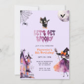 Laten we Spooky Little Witch Halloween-verjaardag  Kaart (Voorkant)