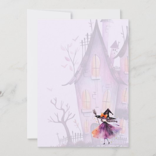 Laten we Spooky Little Witch Halloween-verjaardag  Kaart (Achterkant)