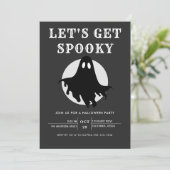 Laten we Spooky Modern Chic Halloween Party Uitnod Kaart (Staand voorkant)