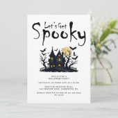 Laten we Spooky Modern Volwassenen Halloween Party Kaart (Staand voorkant)